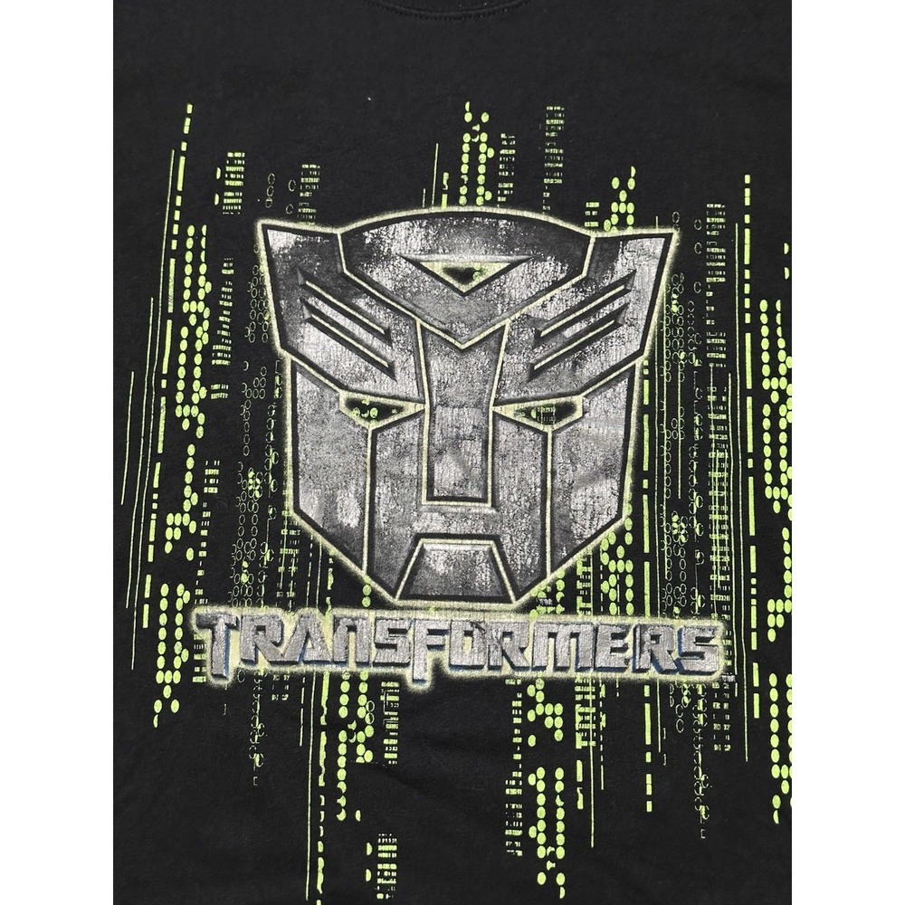 2007 Transformers Movie Promo T Shirt Kids Size Medium Black Y2K - Picture 2 of 5